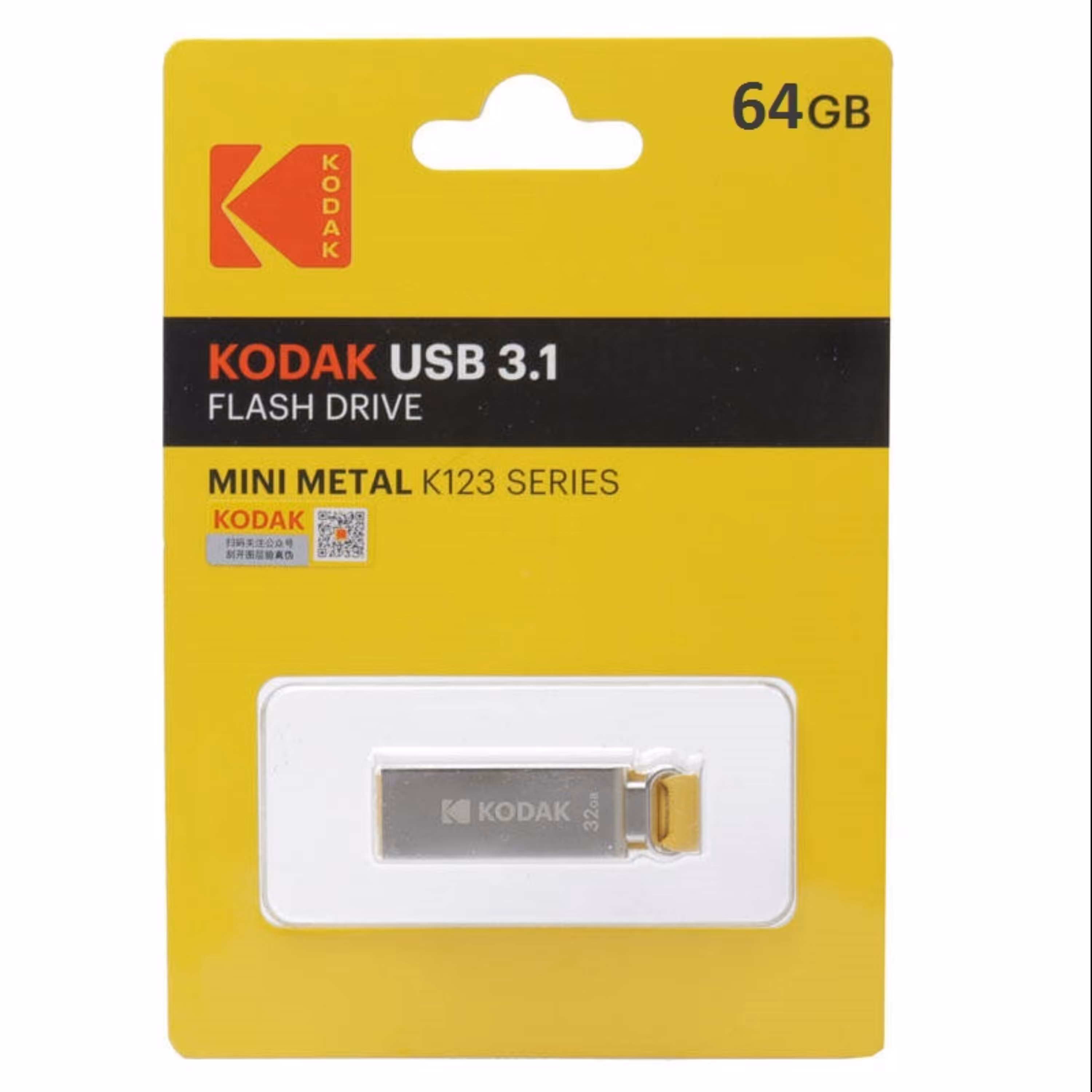 فلش 64G Kodak K123 USB 3.1 با گارانتی 36 ماهه