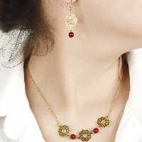 نیمست استیل مروارید قرمز کد 3476