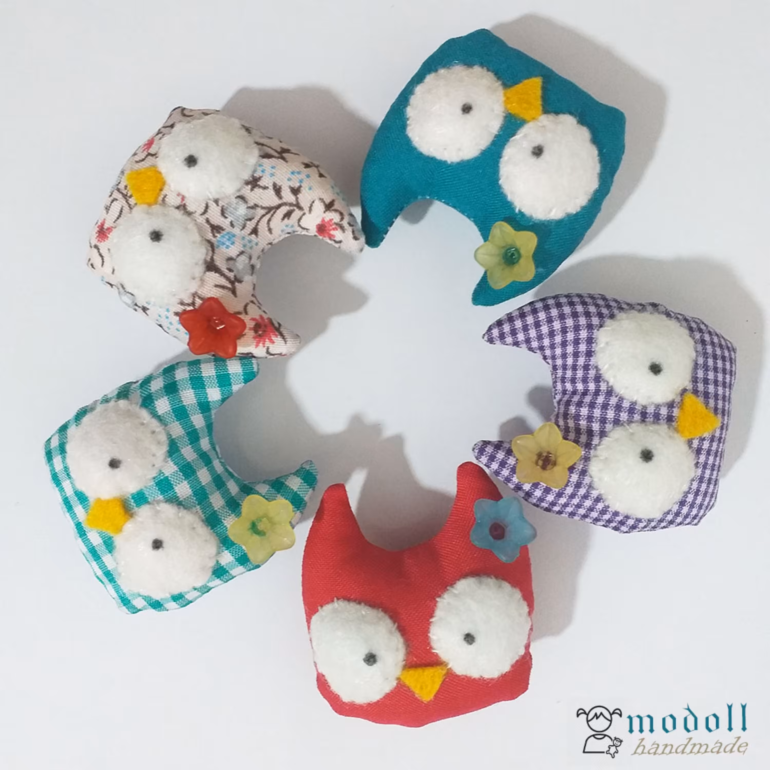 مگنت مدل جغد پارچه ای 5 سانتیمتری (قابل سفارش در تم رنگی دلخواه)