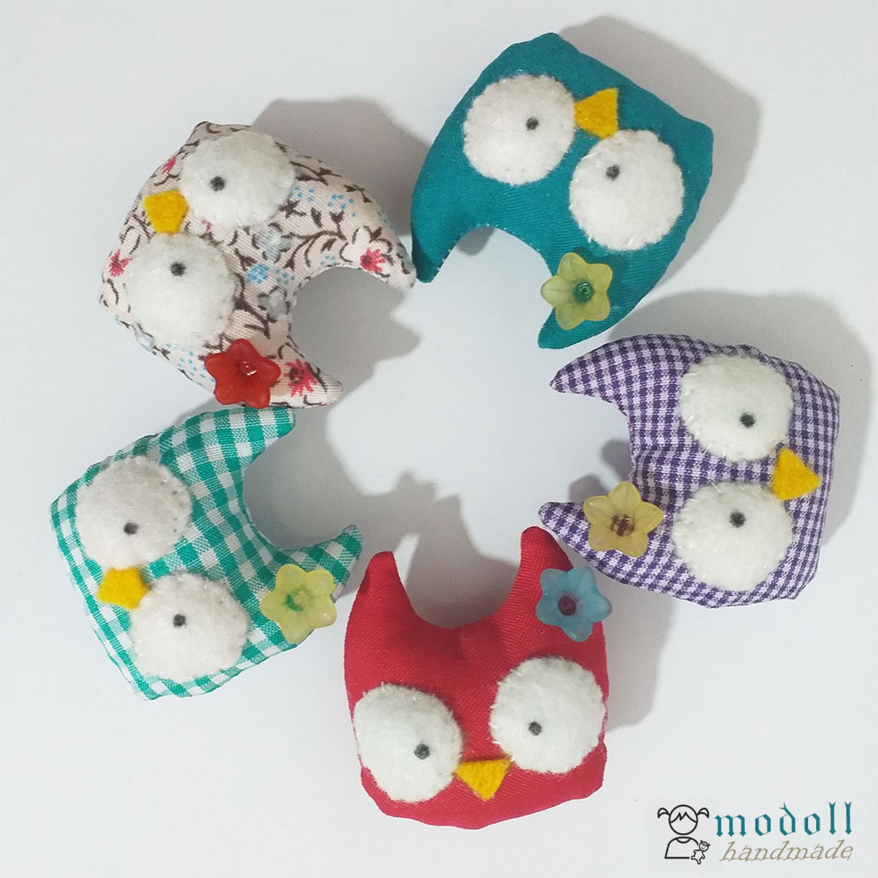 مگنت مدل جغد پارچه ای 5 سانتیمتری (قابل سفارش در تم رنگی دلخواه)