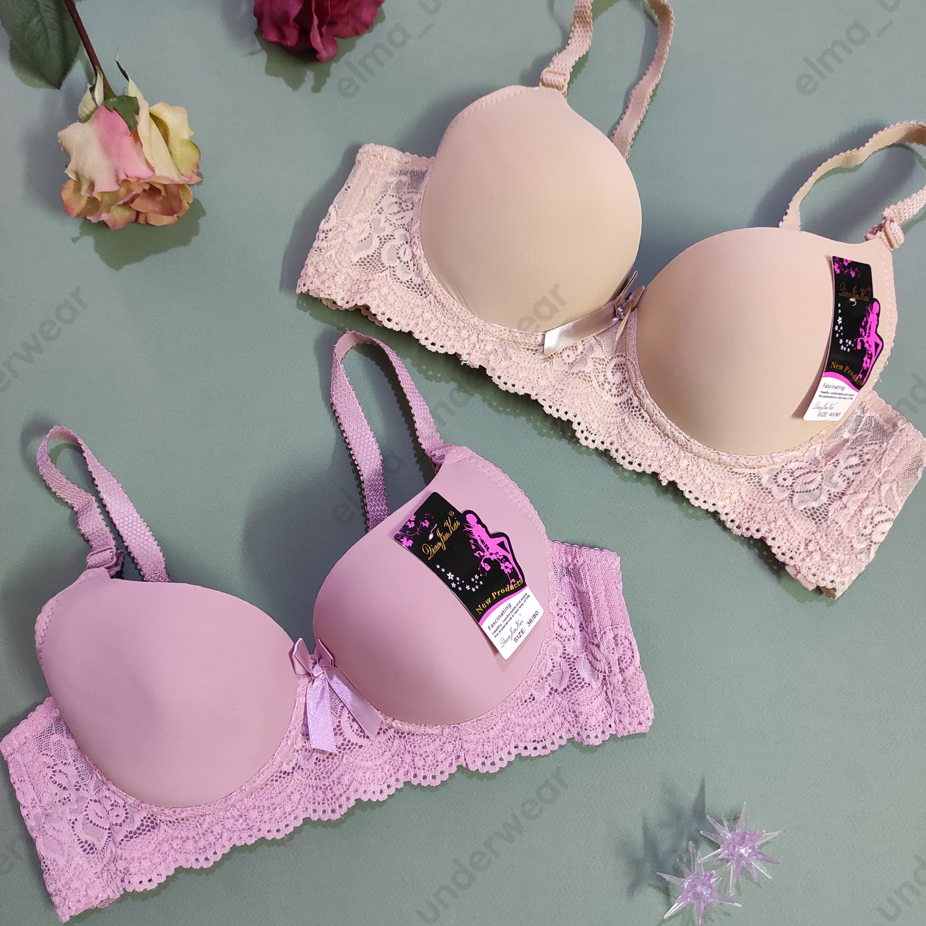 سوتین اسفنجی بدون جک دسته گیپور کاپ ساده