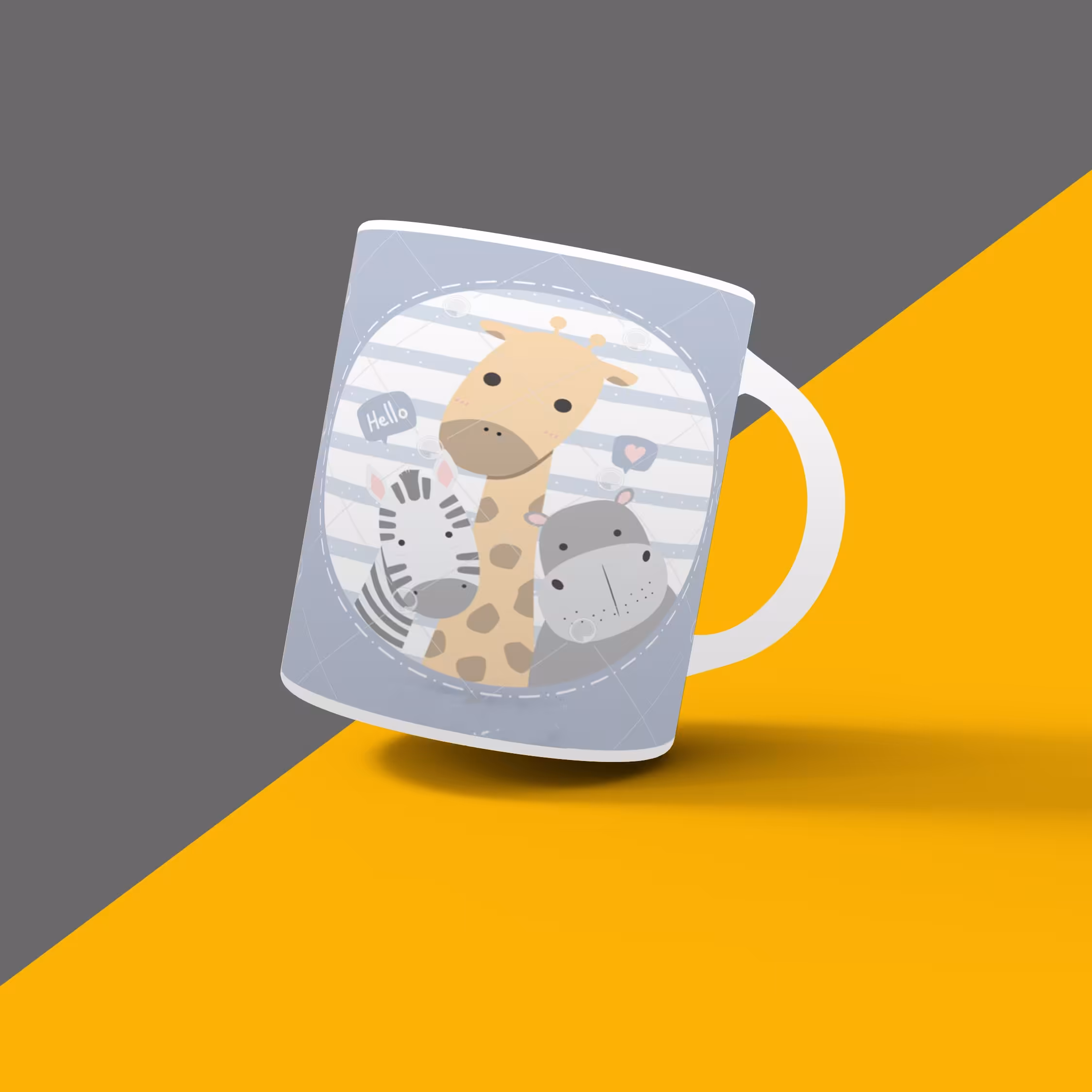 ماگ حیوانات خاکستری کد395