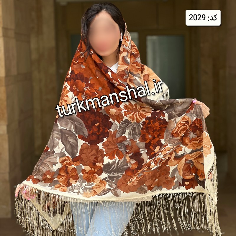 روسری ترکمن ابریشمی (ایتالیایی) کد 2029