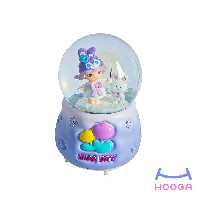 گوی موزیکال فن دار بزرگ مدل دختر و خرگوش - یاسی - هوگا شاپ - فروش انواع محصولات فانتزی