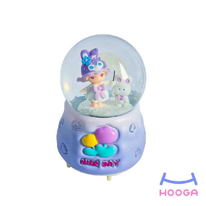 گوی موزیکال فن دار بزرگ مدل دختر و خرگوش - یاسی - هوگا شاپ - فروش انواع محصولات فانتزی