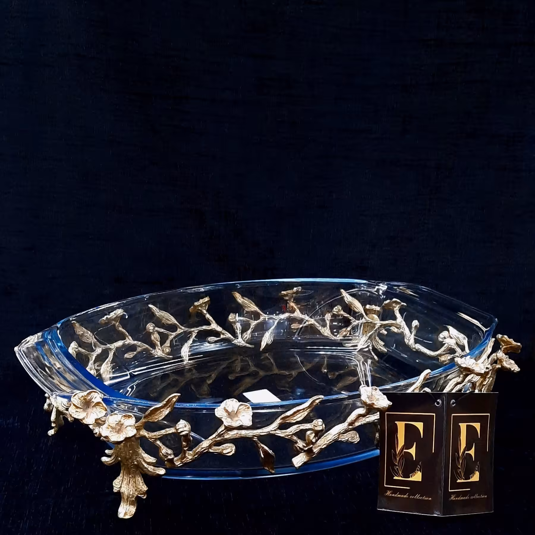 سوفله خوری بیضی برنجی سایز بزرگ 