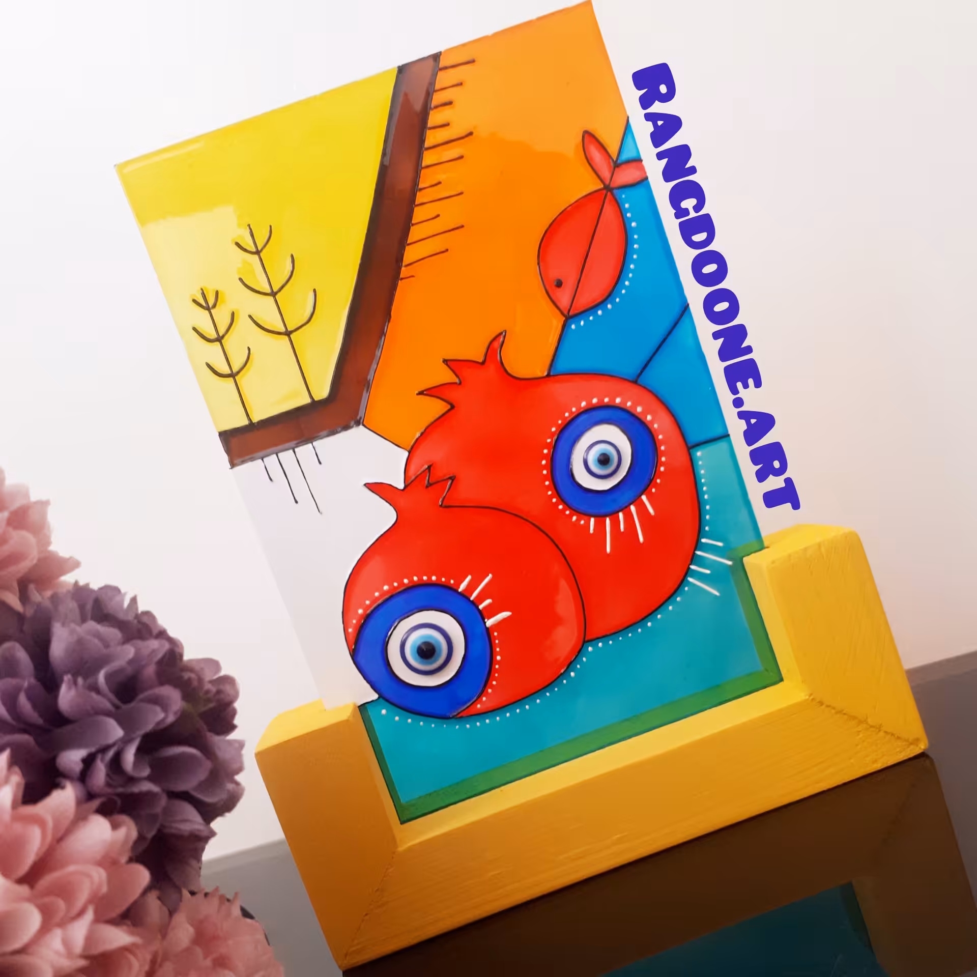 استند ویترای طرح انار و چشم نظر