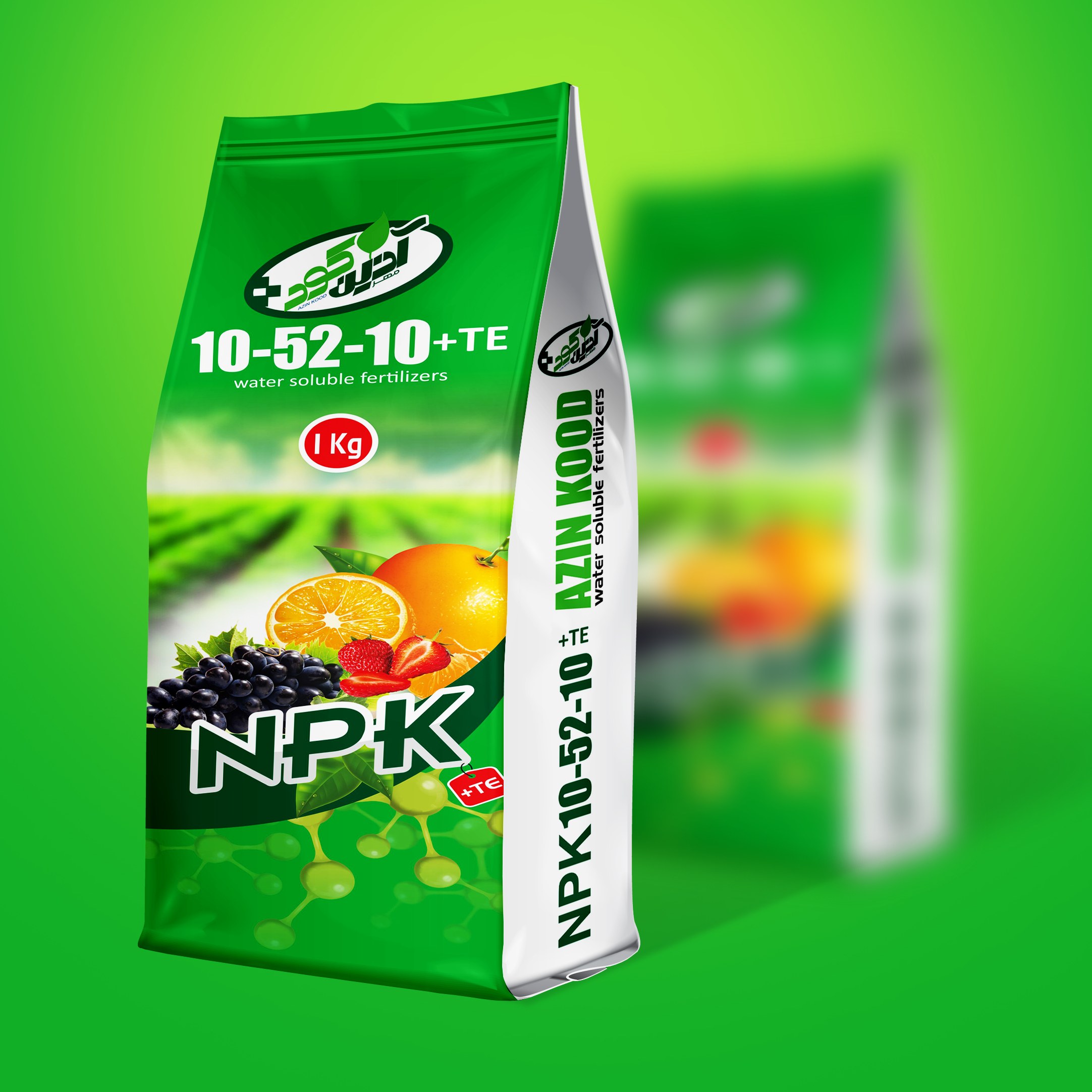 کود پودری پاکتی 10-52-10 ( TE-NPK )  پاکت 1 کیلویی