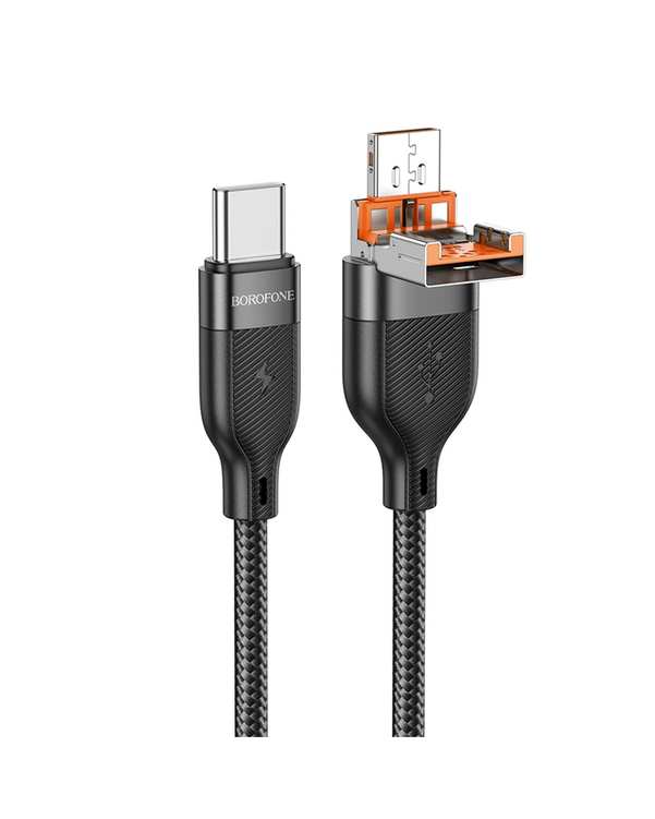 کابل شارژ مشکی بروفون BOROFONE مدل BU45 با سری USB - TYPE-C