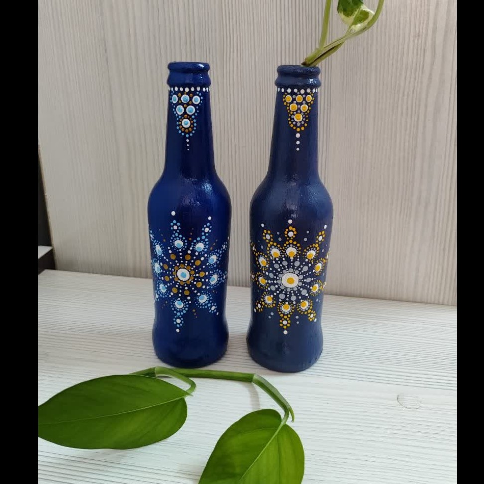 گلدان شیشه ای نقطه کوبی  کد 811