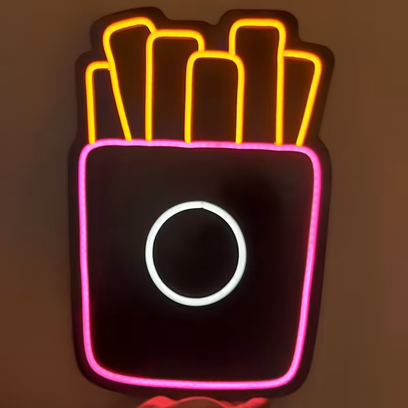 تابلو نئون پلکسی سیب زمینی سرخ کرده فست فود