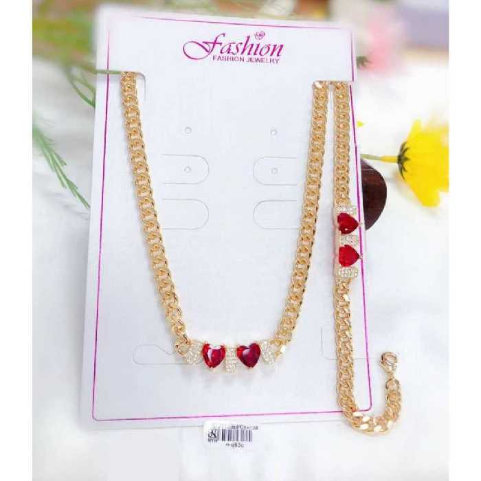 نیم ست برنجی کارتیر قلب قرمز  - کد 1020010082