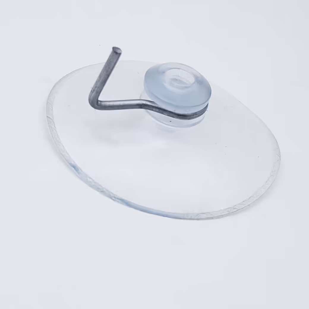 مکنده روی شیشه(ساکشن کاپ یا چسبونک) قلاب دار پایه فلزی با قطر 4 سانتی متری مدل DM-04 بسته 1 عددی