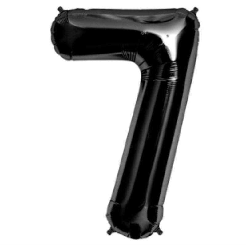 بادکنک فویلی عدد 7مشکی چینی