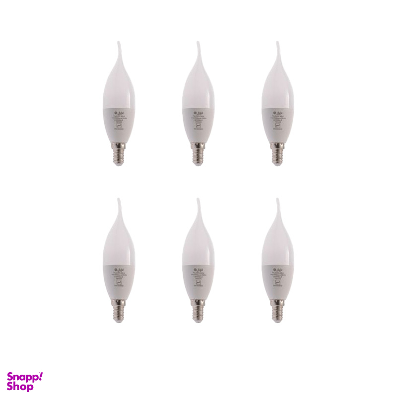 لامپ ال ای دی 7 وات افراتاب مدل AF-TC37-7W پایه E14 بسته 6 عددی