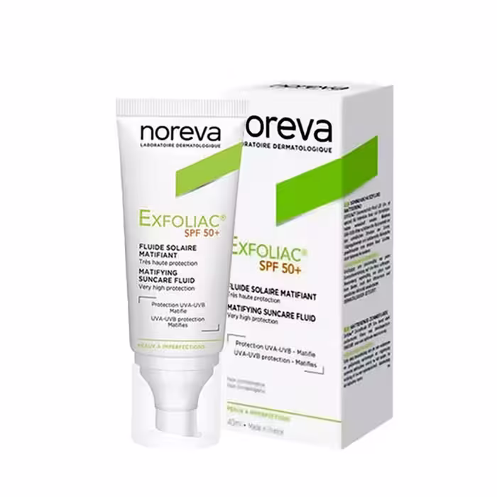 ضدآفتاب فلوئیدی مدل Exfoliac SPF 50 نوروا 40 میل