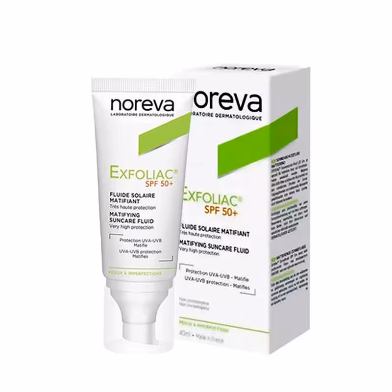 ضدآفتاب فلوئیدی مدل Exfoliac SPF 50 نوروا 40 میل