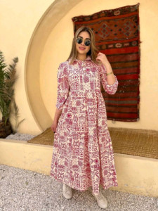 پیراهن ساحلی زنانه نخی مدل پیراهن لنین مدل دوچین