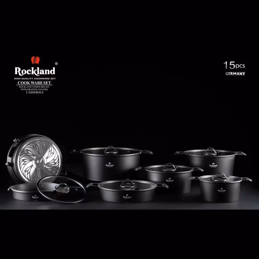 سرویس قابلمه 15 پارچه طرح آلمان برند راکلند رنگ مشکی