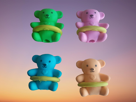 پاک کن سرمدادی خرسی فانتزی بسته 36 عددی