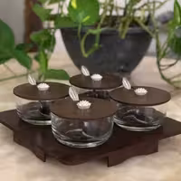 جا ادویه 4 عددی مربعی پایه دار 