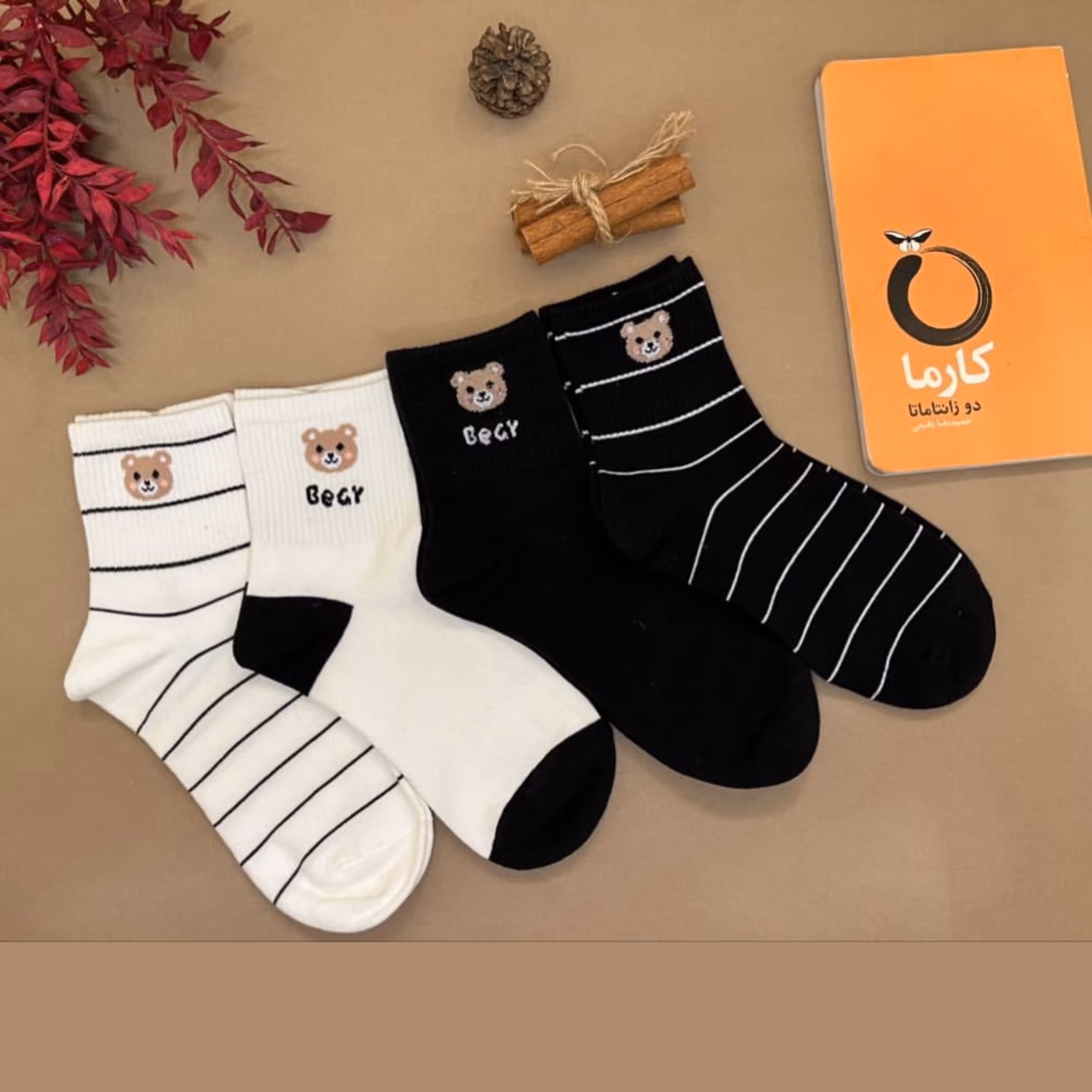 جوراب ساقدار خرسی وارداتی در چهار طرح
