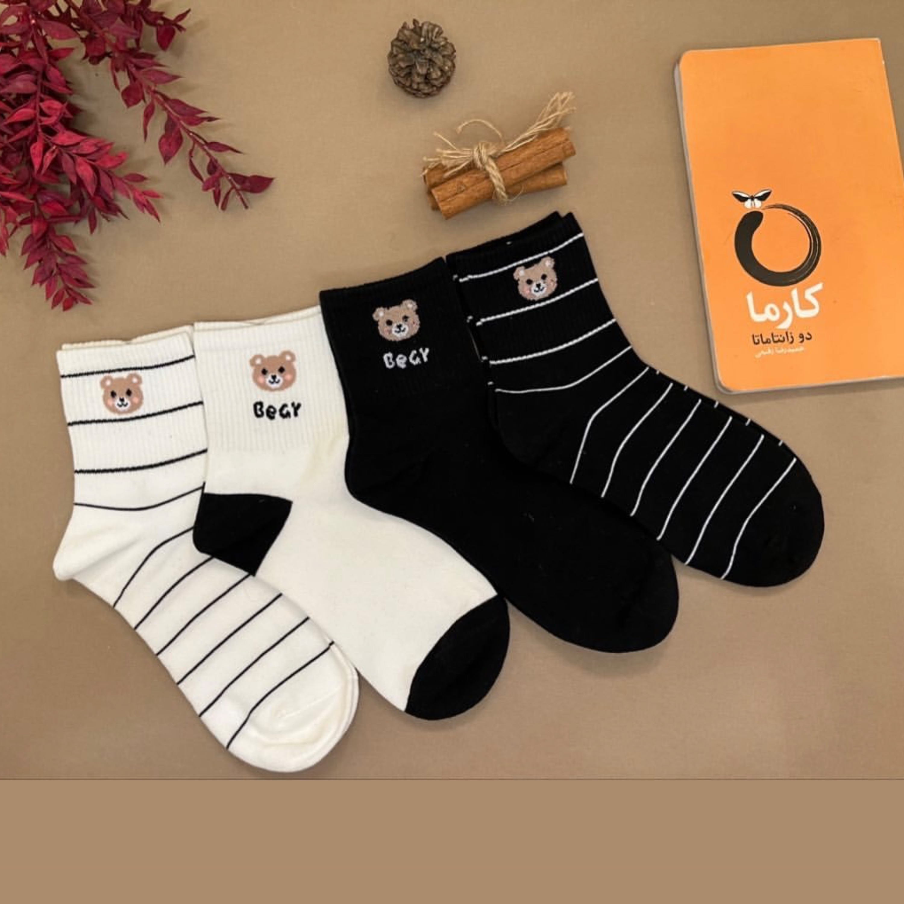 جوراب ساقدار خرسی وارداتی در چهار طرح