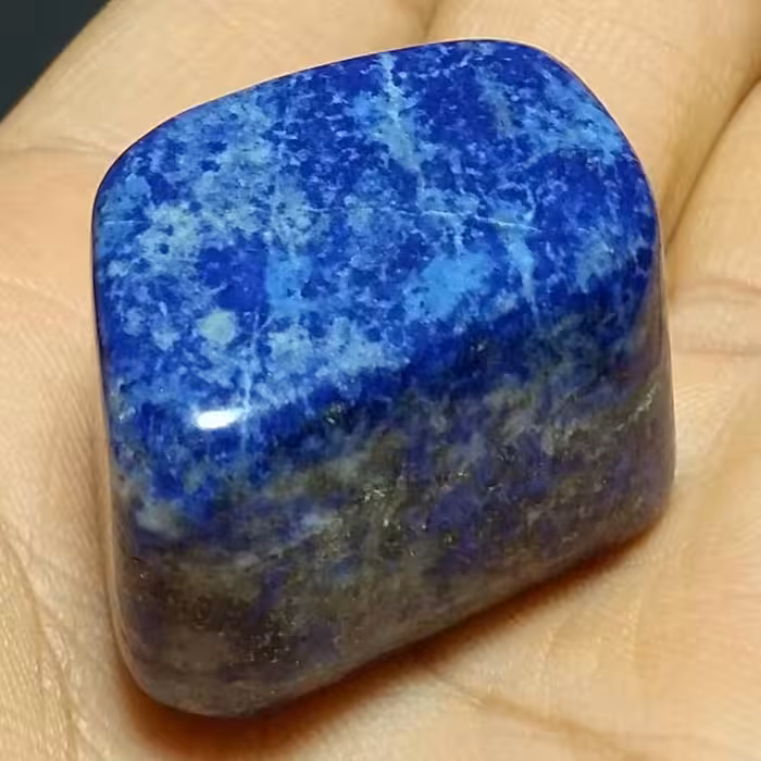 تامبلر سنگ لاجورد افغان طبیعی پیریت طلایی تمام پولیش کد 10696