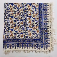 رومیزی وسفره قلمکارمستطیل باغ انگوریک ونیم متری