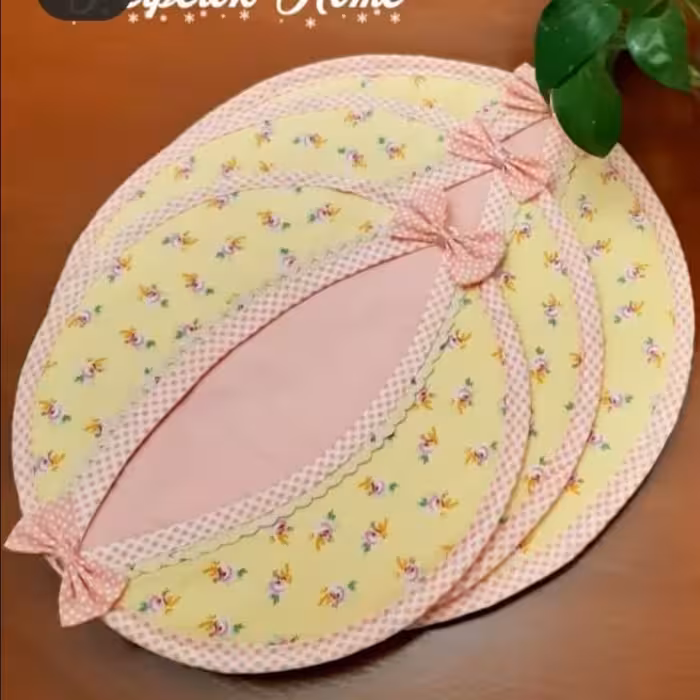 دمکنی سه تکه مدل چشمی جنس کتان نخ