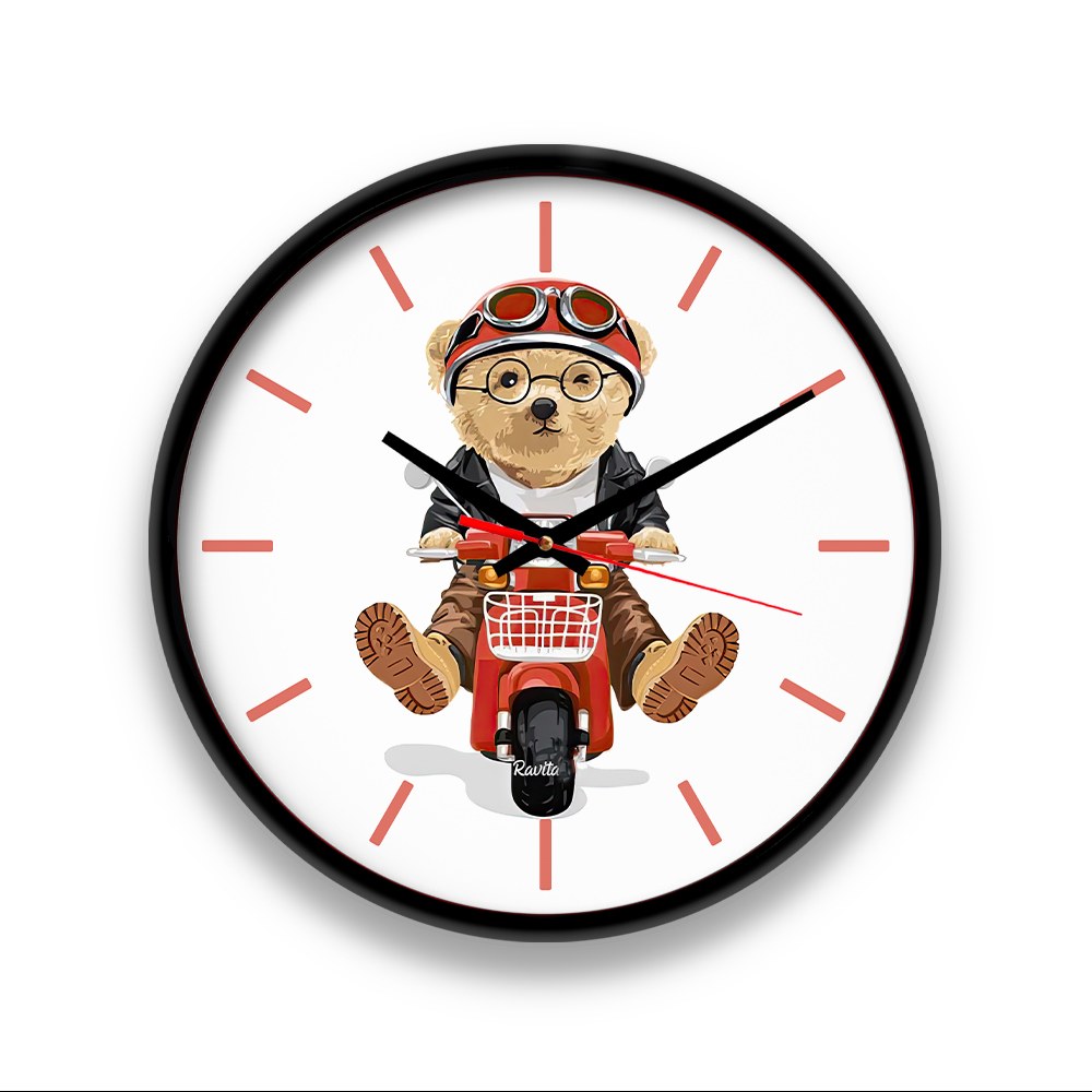 ساعت رومیزی راویتا مدل تدی کد 3431 در رنگ های مشکی و سفید