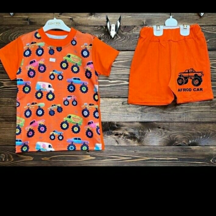 ست دوتیکه بلوزوشرت ماشین آفروید پسرانه