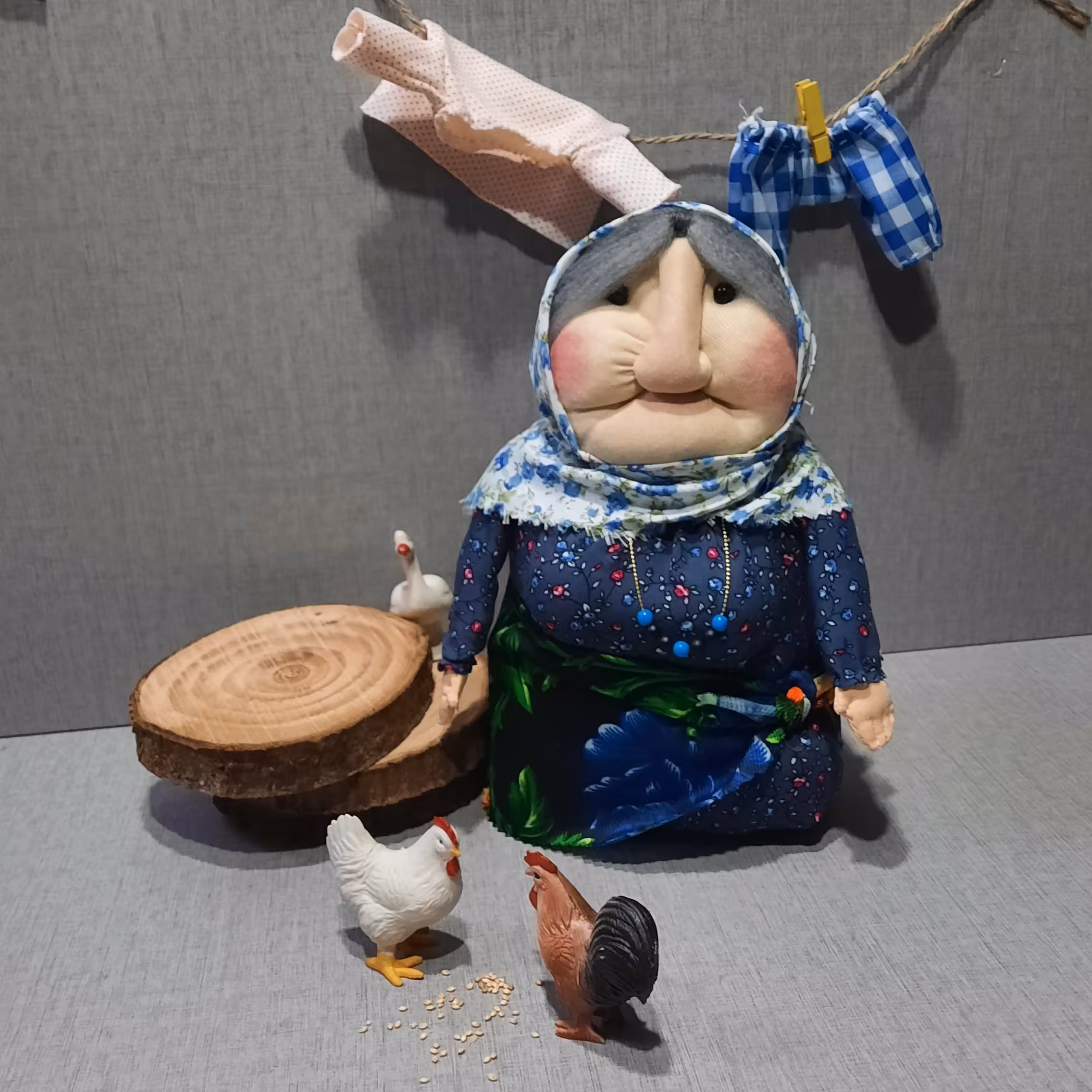 عروسک بی بی خاتون27 سانتیمتر،عروسک ننه ،عروسک پیرزن،عروسک دستساز،عروسک سنتی