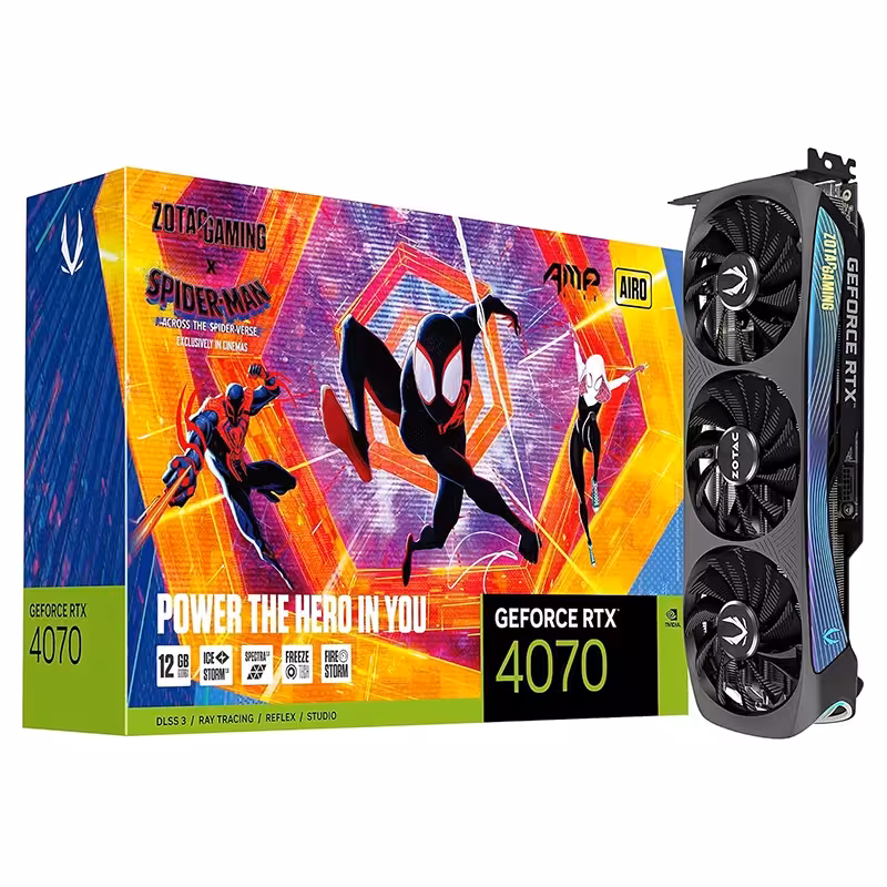 کارت گرافیک ZOTAC GAMING GEFORCE RTX 4070 AMP AIRO SPIDER MAN 12GB | آی تی هوم