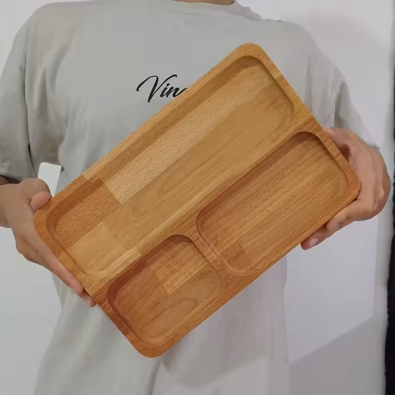 اردو خوری 3 خانه چوبی مستطیل راش گرجستان کد 5036 بسته 1 عددی