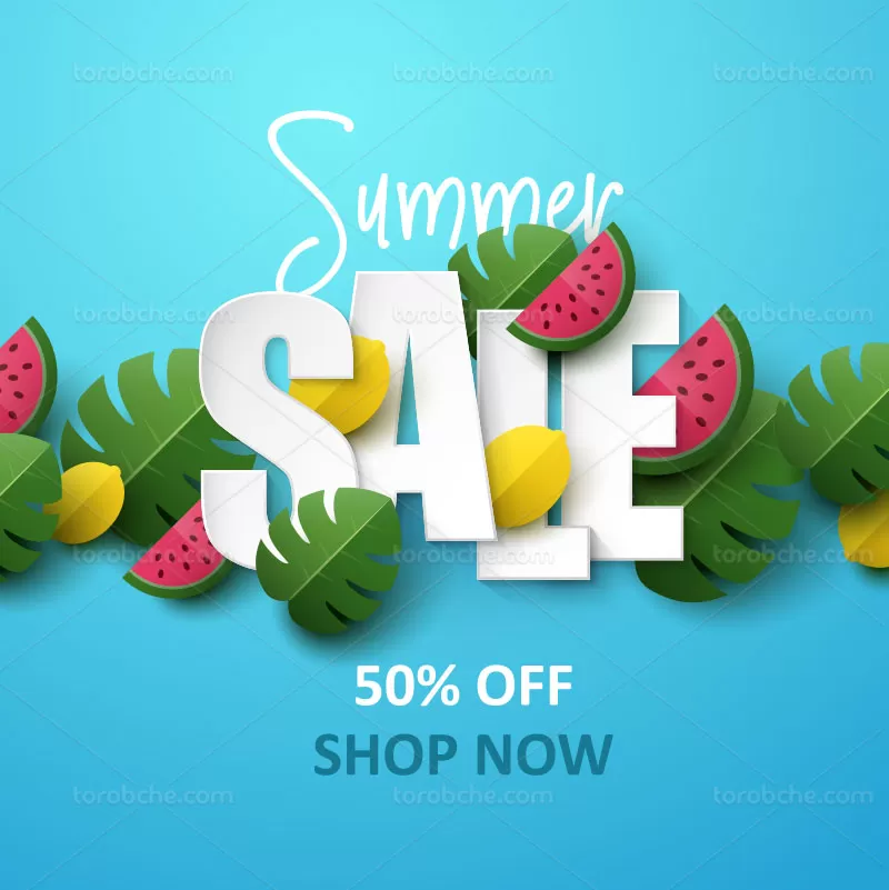 وکتور بنر تابستانه | گرافیک با طعم تربچه