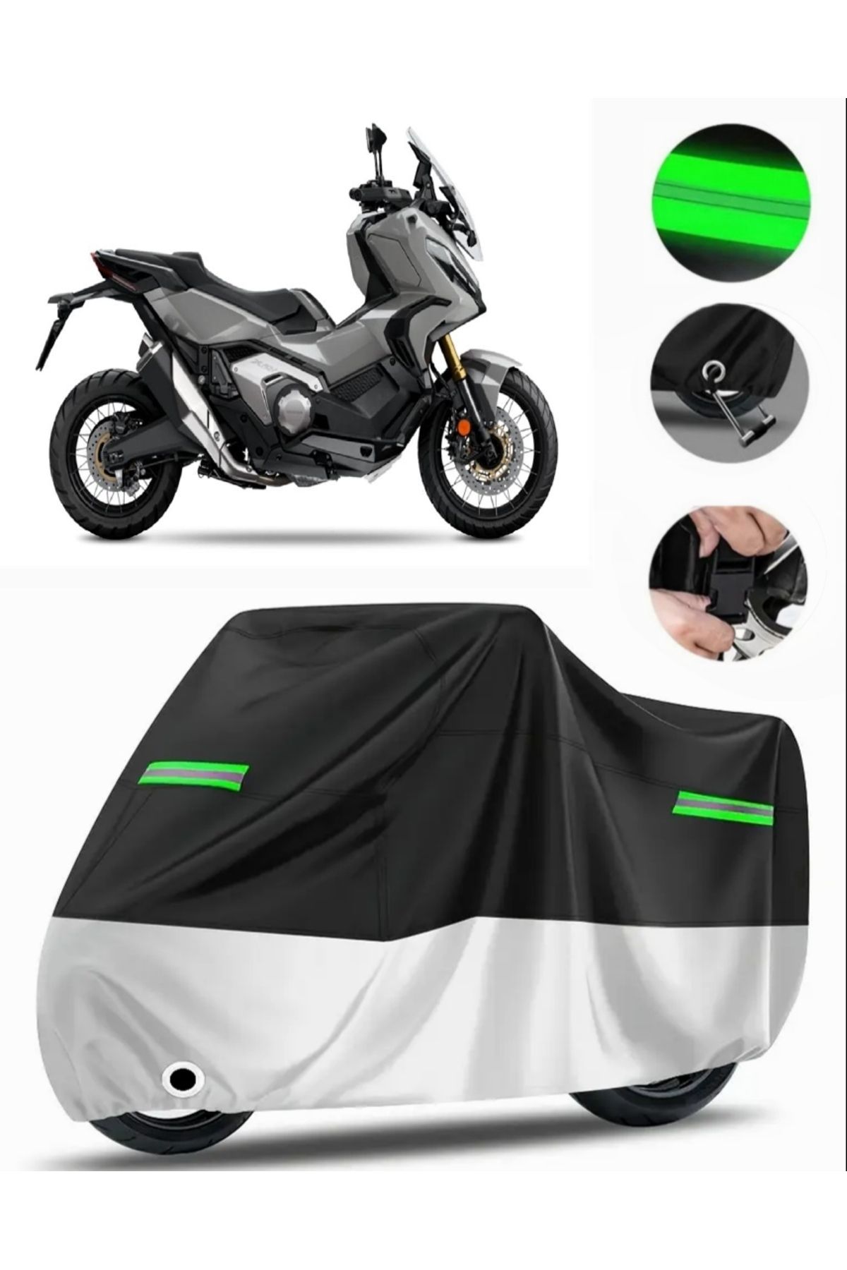 چادر موتورسیکلت خاکستری HONDA X ADV 350 کیسه عقب سازگار با ممتاز موتور سیکلت قفل سیاه گری MotoEn