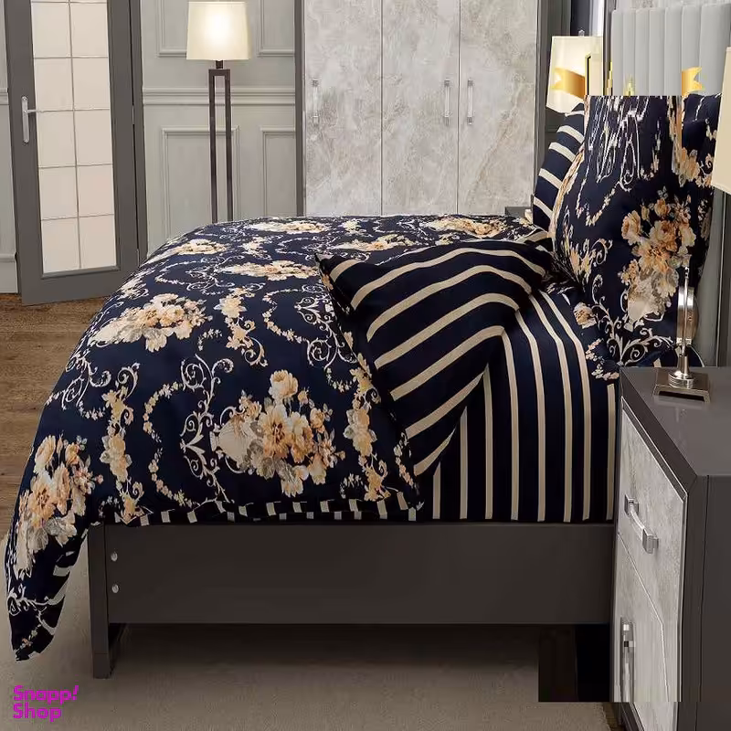 سرویس خواب طرح ساتین پنبه پلاس کد 192 دو نفره شش تکه