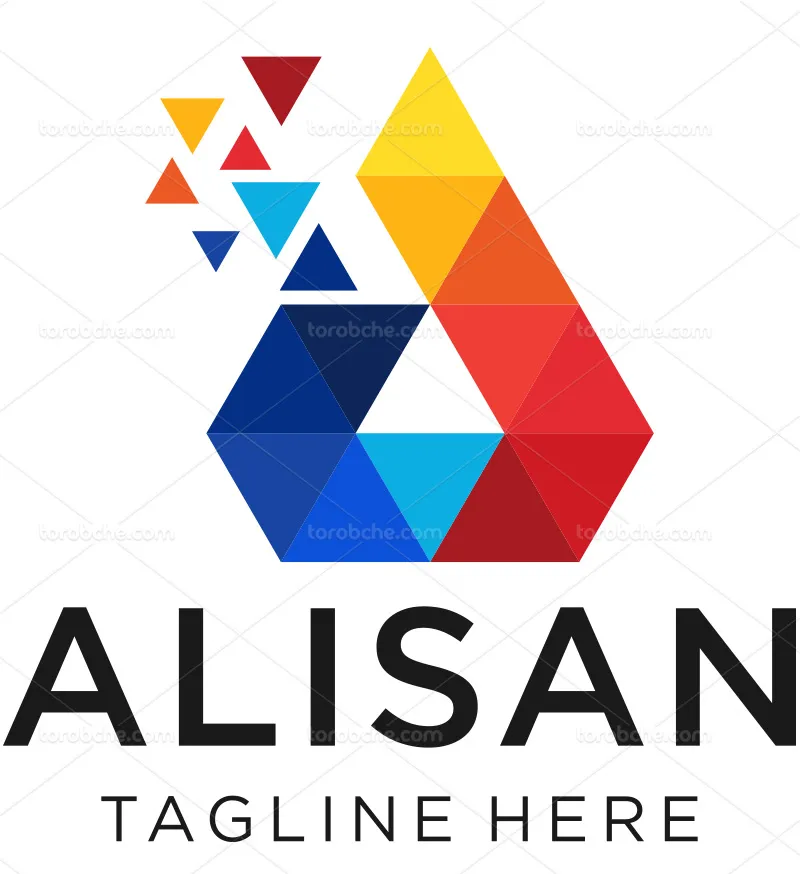 وکتور لوگوی حرف A لاتین رنگی | گرافیک با طعم تربچه