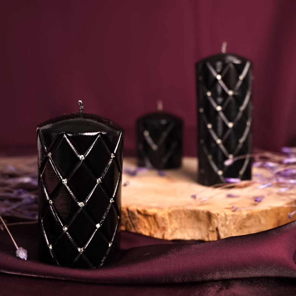 شمع لوزی سنگی 3تایی