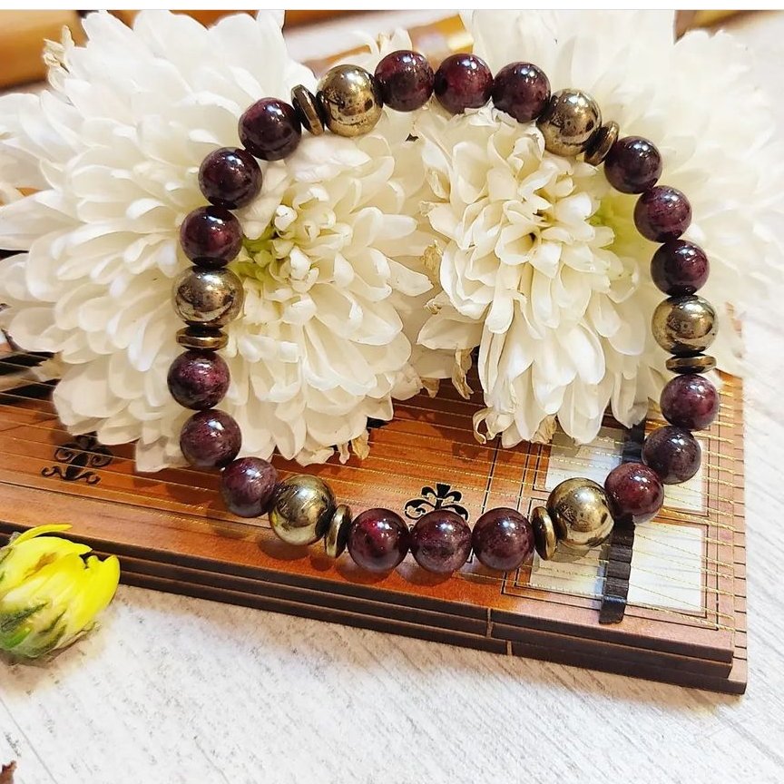 دستبند سنگ گارنت