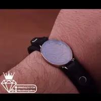 دستبند عقیق کبود خطی  نقش یازهرا  چرم گاوی طبیعی 