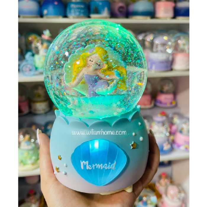 گوی موزیکال فول چرخشی پری دریایی با پمپاژ اکلیل