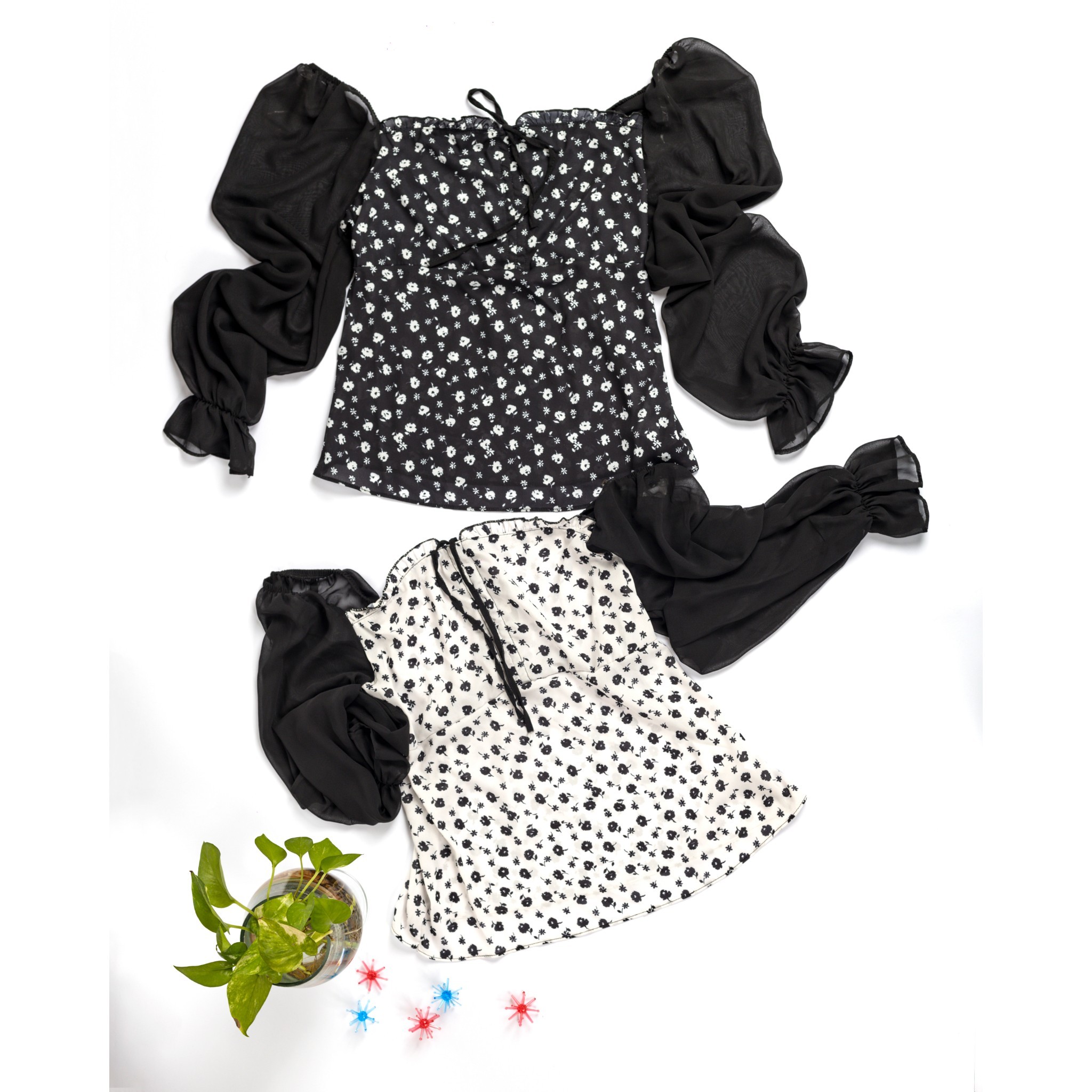 شومیز حریر یقه قایقی ترک قواره دار