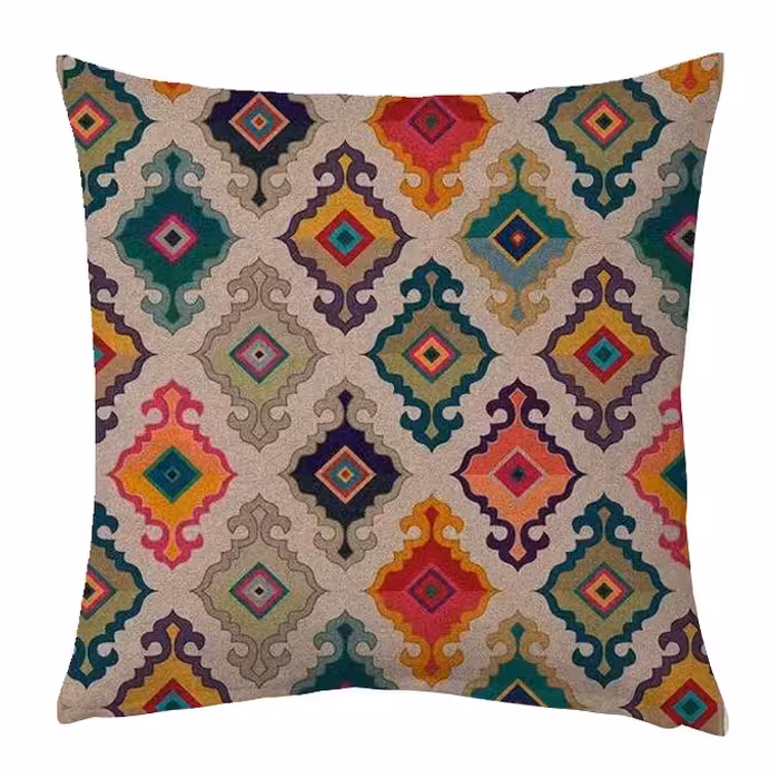 کاور کوسن کراس‌ماه طرح فرشینه سایز 30 در 30 سانتی کد C2154