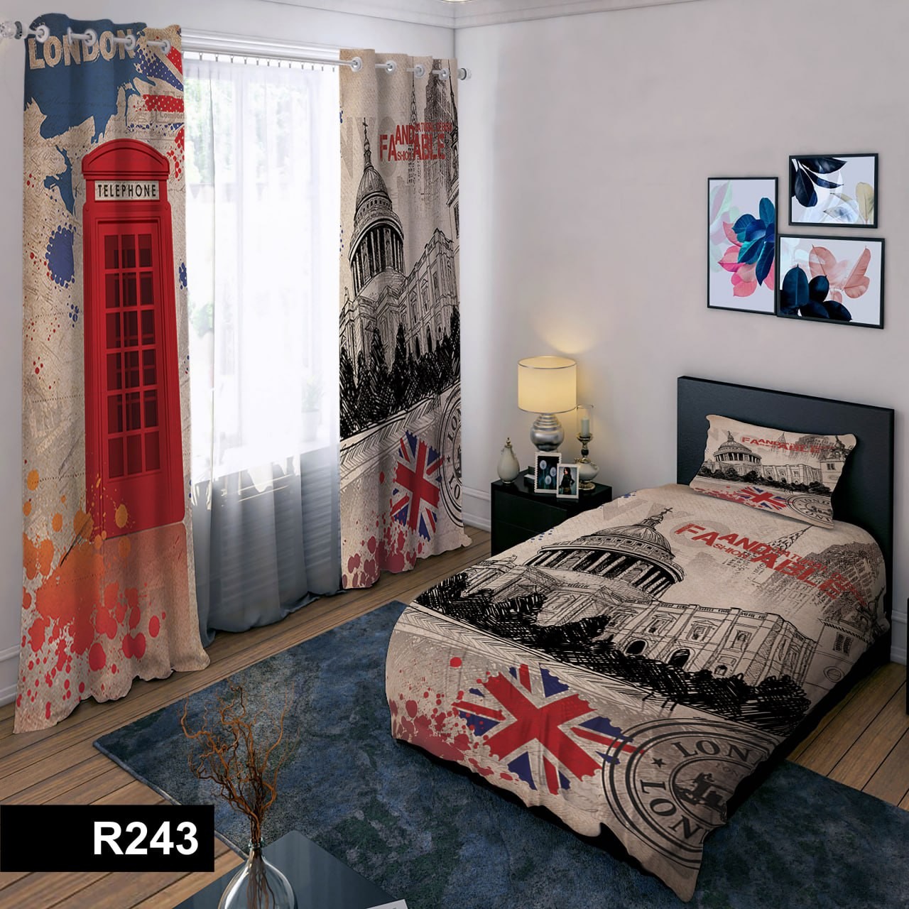 رو تختی یک نفره سه بعدی طرح فشن 1