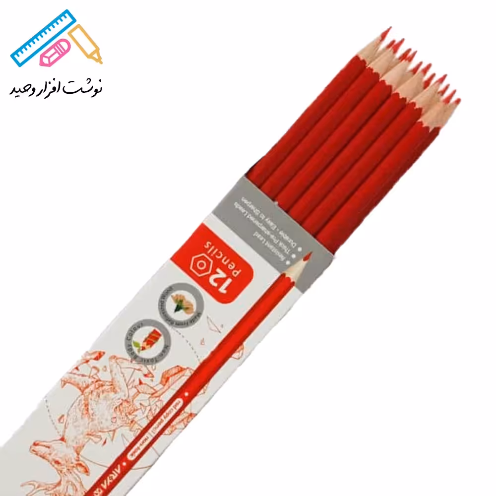 مداد قرمز آریا بسته ی 12 عددی