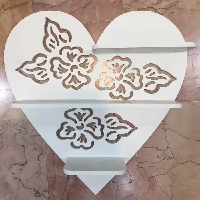 شلف دیواری خونه خاص طرح قلبی گلدار