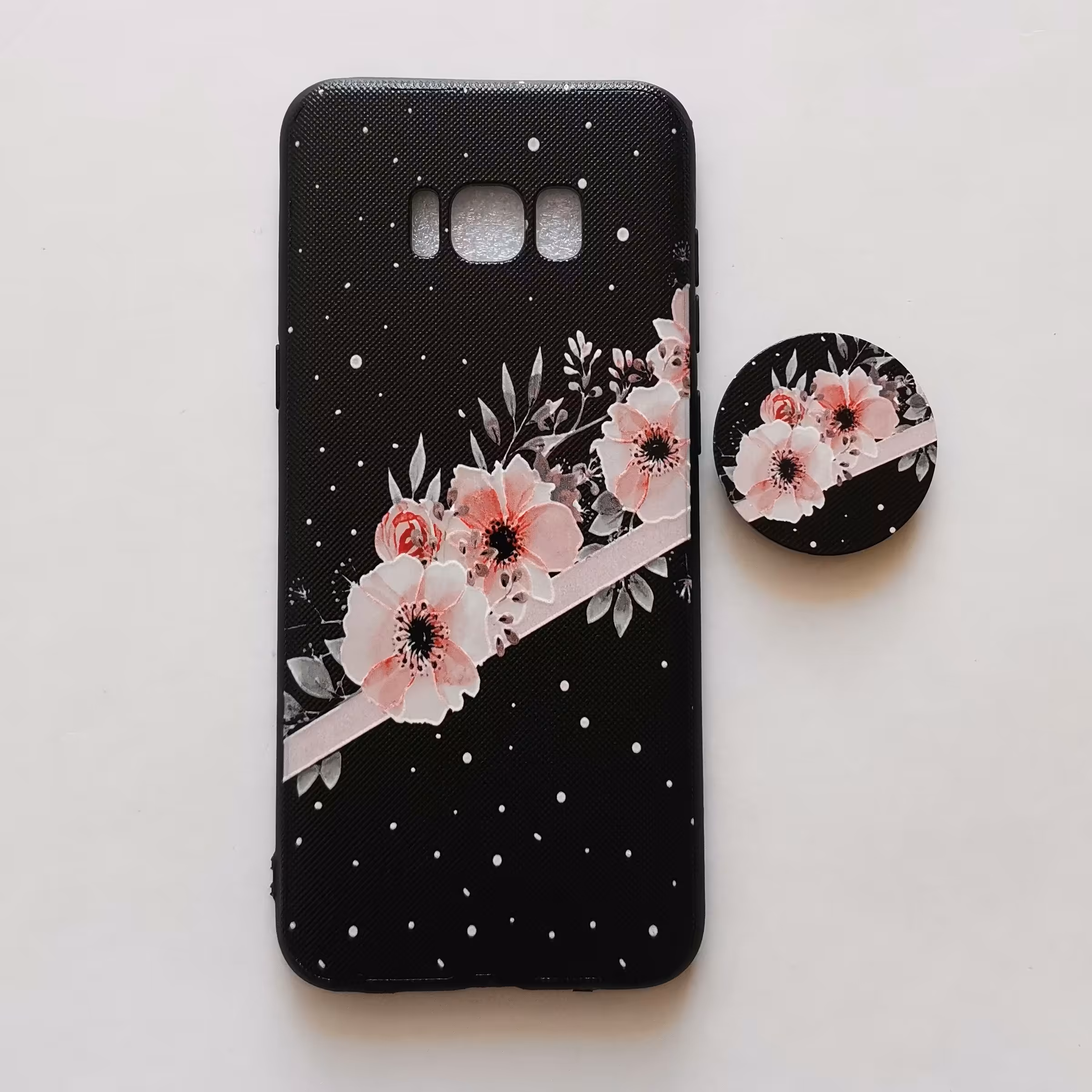 قاب طرحدار  گل پاپ سوکت دار گوشی سامسونگ S8 plus 