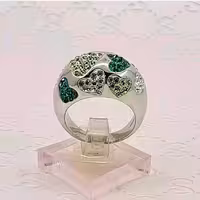 انگشتر نقره زنانه سواروسکی با آبکاری طلا سفید